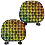 Colorful Disco Lights Pattern Print Car Headrest Covers