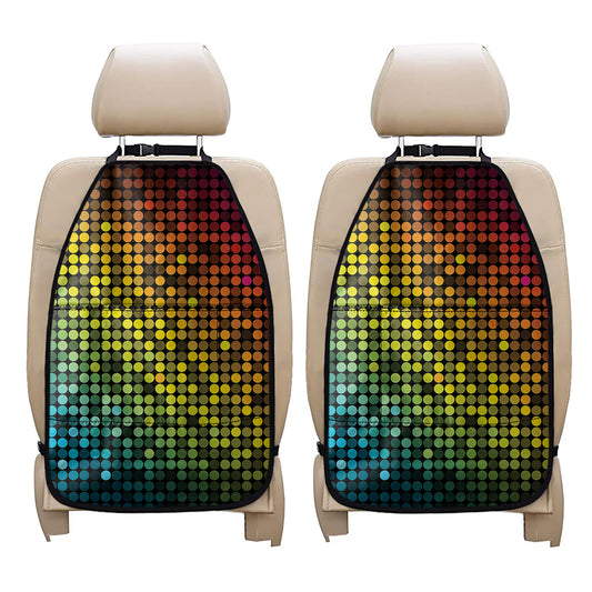 Colorful Disco Lights Pattern Print Car Seat Organizers