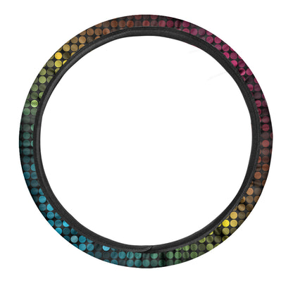 Colorful Disco Lights Pattern Print Car Steering Wheel Cover