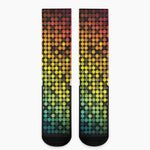 Colorful Disco Lights Pattern Print Crew Socks
