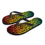 Colorful Disco Lights Pattern Print Flip Flops