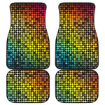 Colorful Disco Lights Pattern Print Front and Back Car Floor Mats