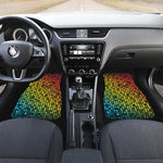 Colorful Disco Lights Pattern Print Front and Back Car Floor Mats