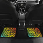 Colorful Disco Lights Pattern Print Front and Back Car Floor Mats