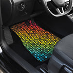 Colorful Disco Lights Pattern Print Front and Back Car Floor Mats