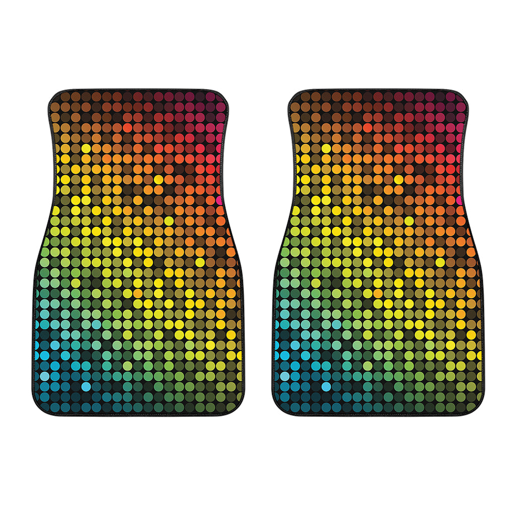 Colorful Disco Lights Pattern Print Front Car Floor Mats
