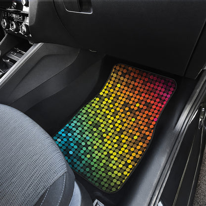 Colorful Disco Lights Pattern Print Front Car Floor Mats