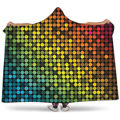 Colorful Disco Lights Pattern Print Hooded Blanket
