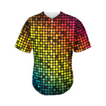 Colorful Disco Lights Pattern Print Men's Baseball Jersey