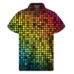 Colorful Disco Lights Pattern Print Men's Short Sleeve Shirt