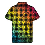 Colorful Disco Lights Pattern Print Men's Short Sleeve Shirt