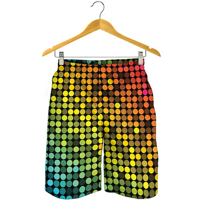 Colorful Disco Lights Pattern Print Men's Shorts