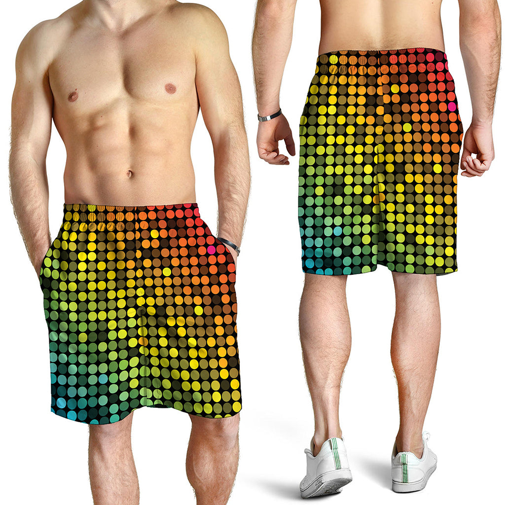 Colorful Disco Lights Pattern Print Men's Shorts