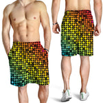 Colorful Disco Lights Pattern Print Men's Shorts