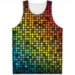 Colorful Disco Lights Pattern Print Men's Tank Top