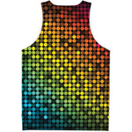 Colorful Disco Lights Pattern Print Men's Tank Top