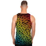 Colorful Disco Lights Pattern Print Men's Tank Top