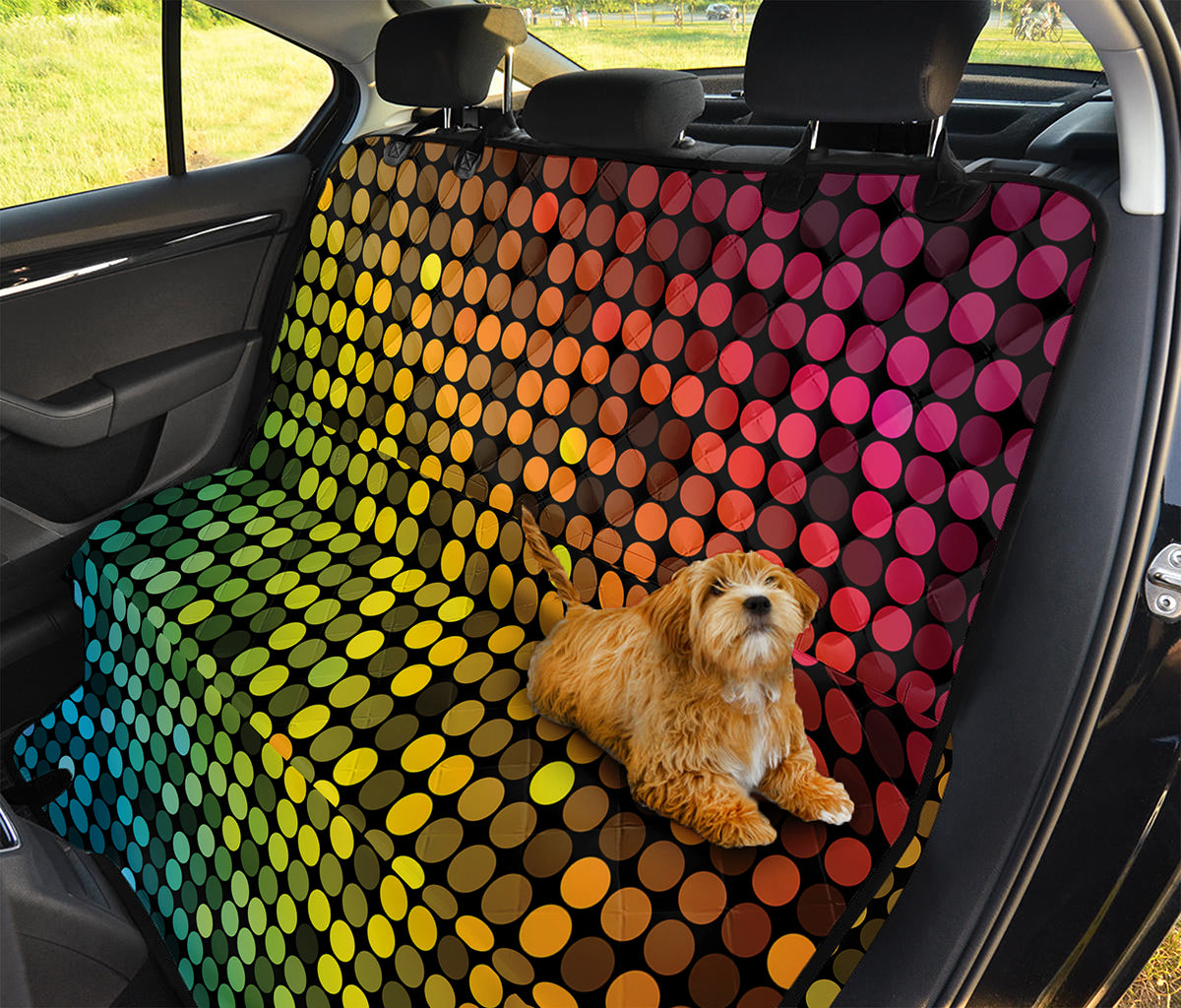 Colorful Disco Lights Pattern Print Pet Car Back Seat Cover