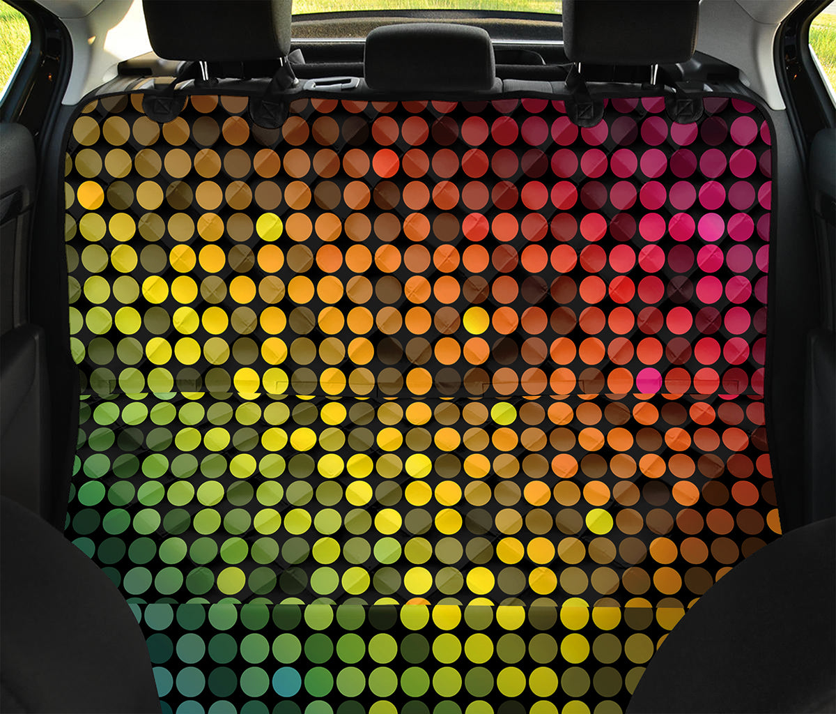 Colorful Disco Lights Pattern Print Pet Car Back Seat Cover