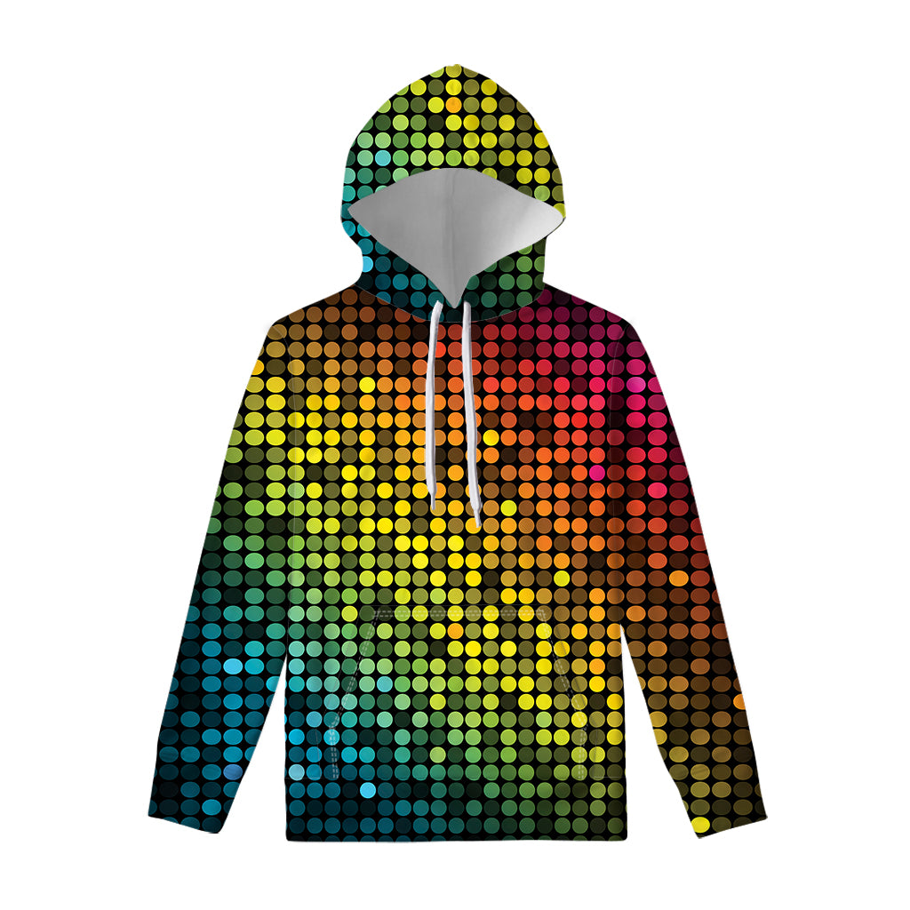 Colorful Disco Lights Pattern Print Pullover Hoodie