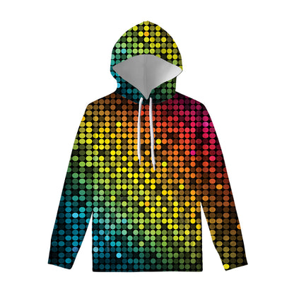 Colorful Disco Lights Pattern Print Pullover Hoodie