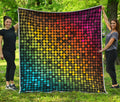Colorful Disco Lights Pattern Print Quilt