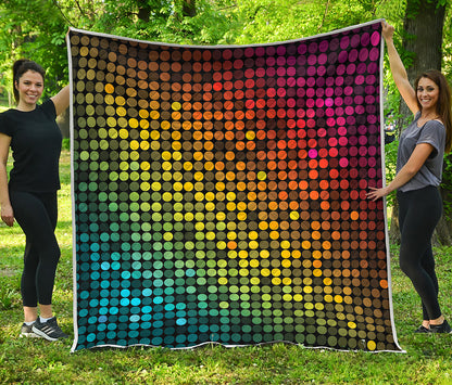 Colorful Disco Lights Pattern Print Quilt