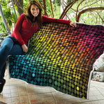 Colorful Disco Lights Pattern Print Quilt