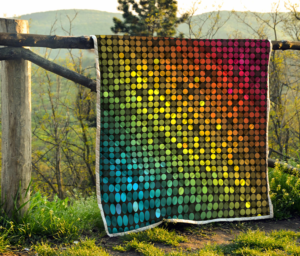 Colorful Disco Lights Pattern Print Quilt