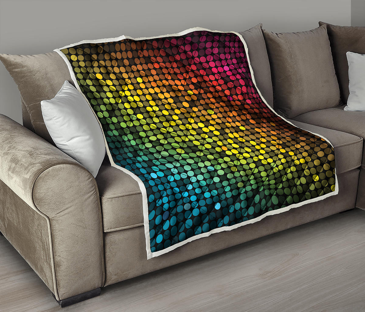 Colorful Disco Lights Pattern Print Quilt