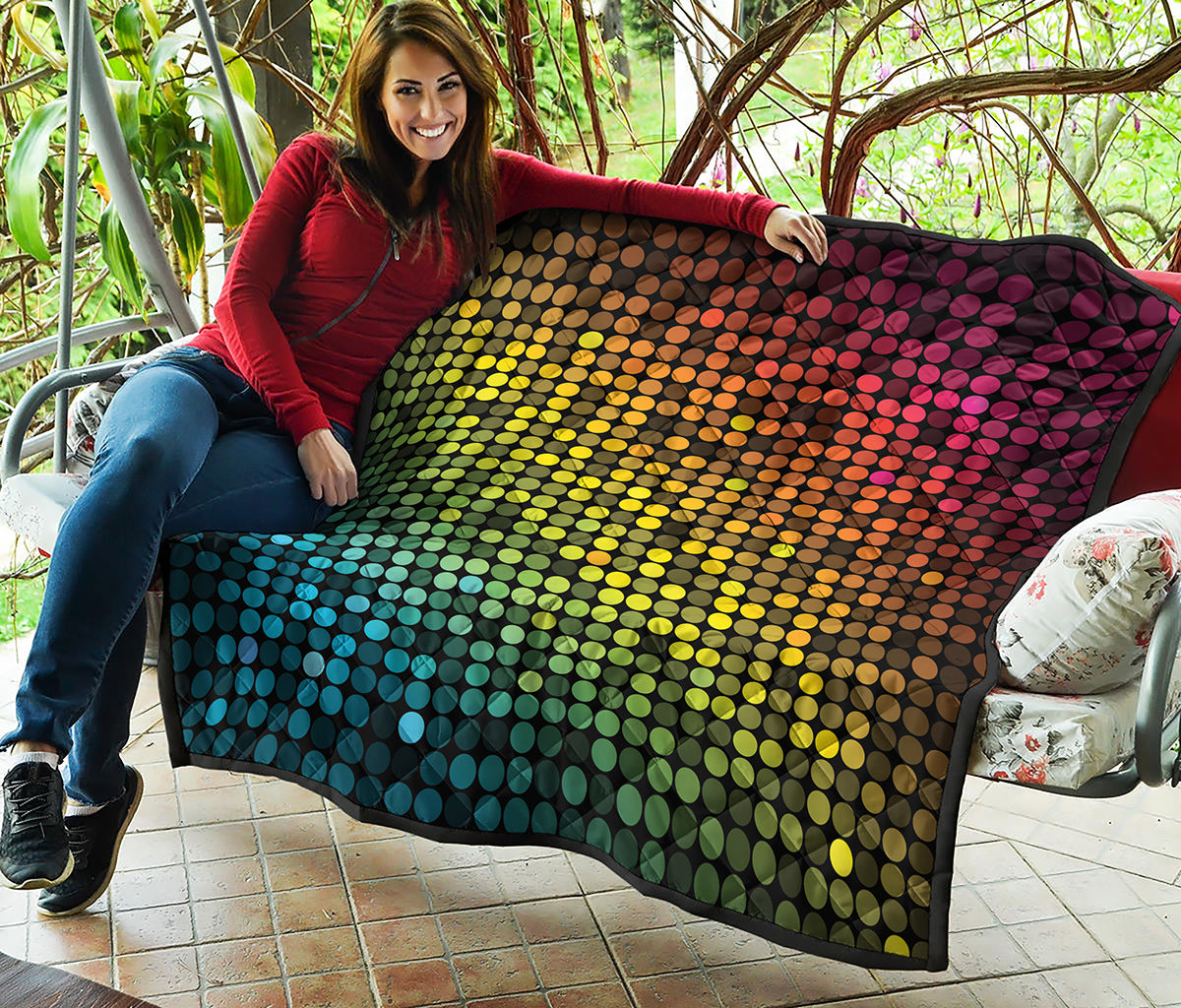 Colorful Disco Lights Pattern Print Quilt