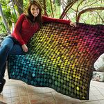 Colorful Disco Lights Pattern Print Quilt