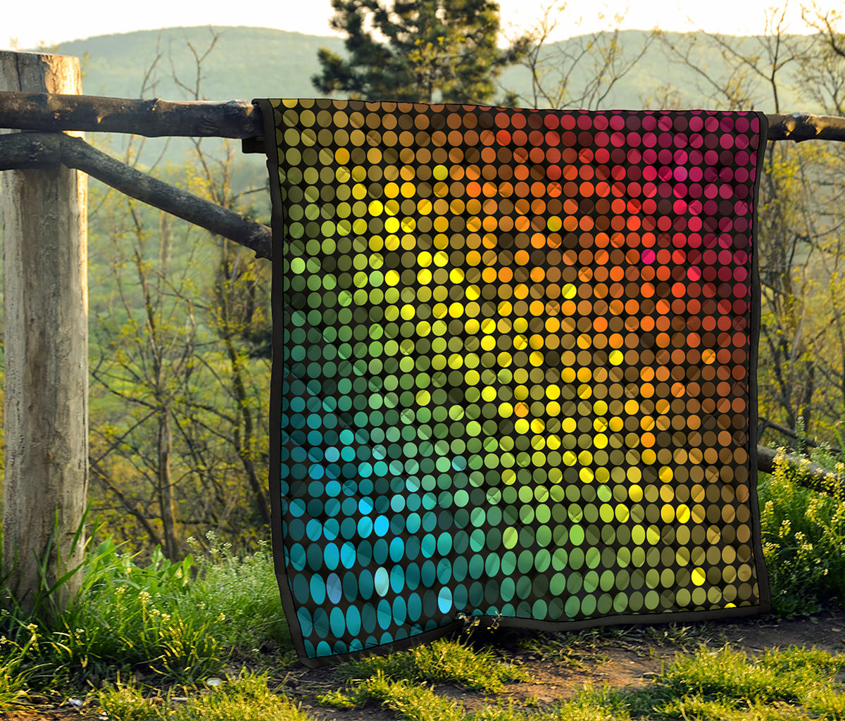 Colorful Disco Lights Pattern Print Quilt