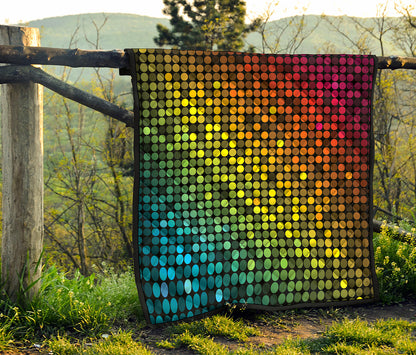 Colorful Disco Lights Pattern Print Quilt