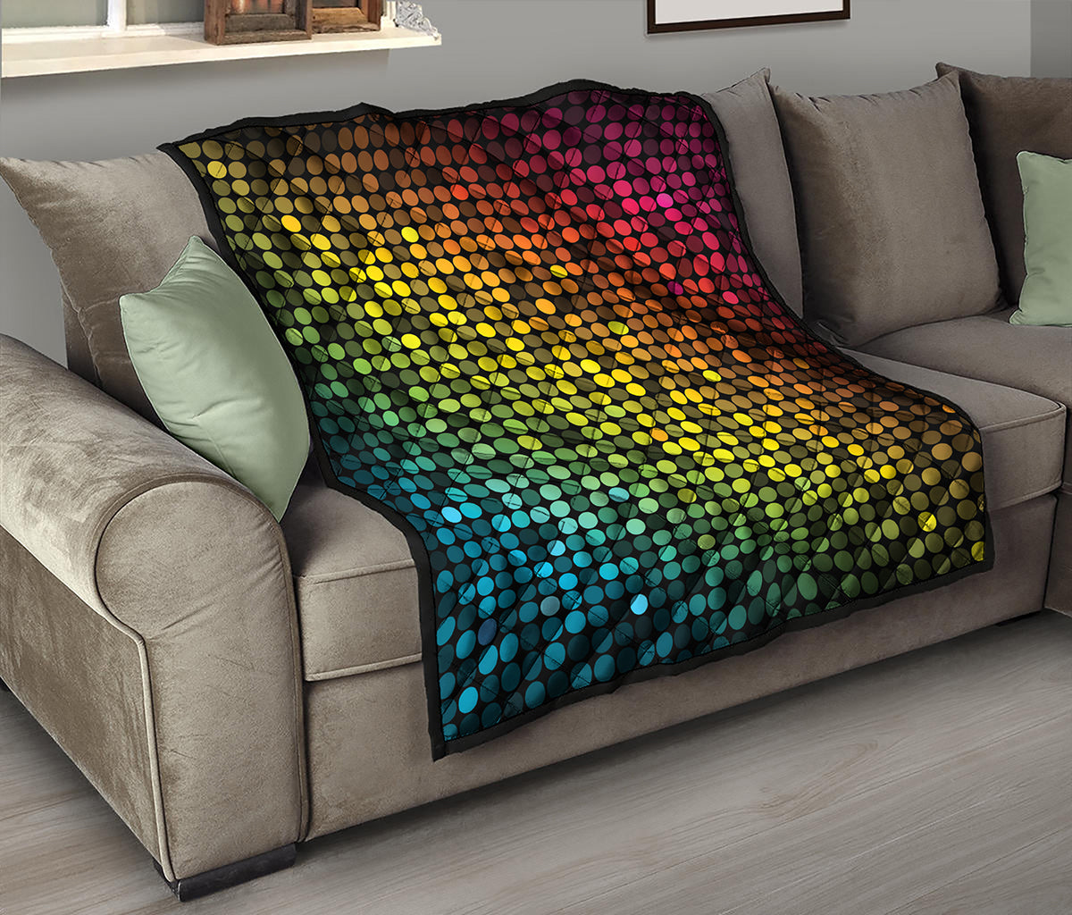 Colorful Disco Lights Pattern Print Quilt