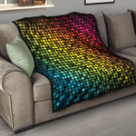 Colorful Disco Lights Pattern Print Quilt