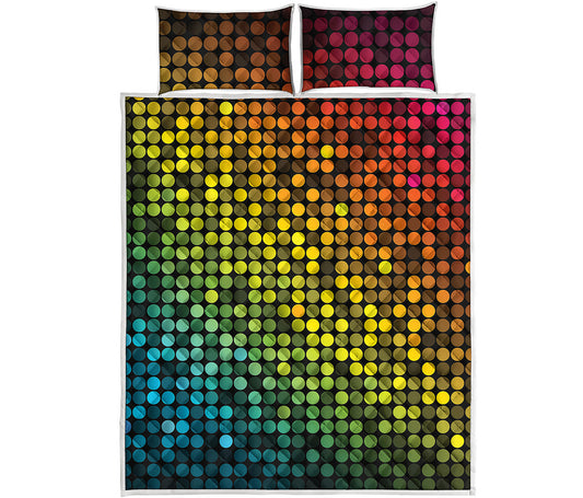 Colorful Disco Lights Pattern Print Quilt Bed Set