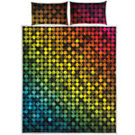 Colorful Disco Lights Pattern Print Quilt Bed Set