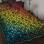 Colorful Disco Lights Pattern Print Quilt Bed Set