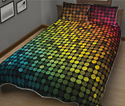 Colorful Disco Lights Pattern Print Quilt Bed Set