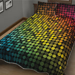 Colorful Disco Lights Pattern Print Quilt Bed Set