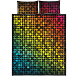 Colorful Disco Lights Pattern Print Quilt Bed Set