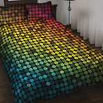 Colorful Disco Lights Pattern Print Quilt Bed Set