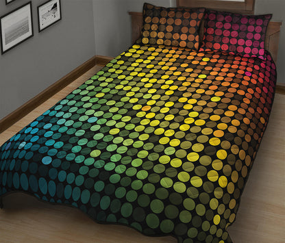 Colorful Disco Lights Pattern Print Quilt Bed Set