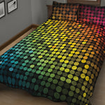Colorful Disco Lights Pattern Print Quilt Bed Set