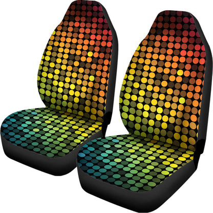Colorful Disco Lights Pattern Print Universal Fit Car Seat Covers