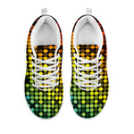Colorful Disco Lights Pattern Print White Sneakers