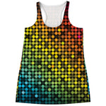 Colorful Disco Lights Pattern Print Women's Racerback Tank Top