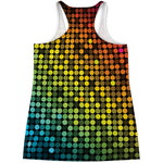 Colorful Disco Lights Pattern Print Women's Racerback Tank Top