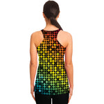 Colorful Disco Lights Pattern Print Women's Racerback Tank Top